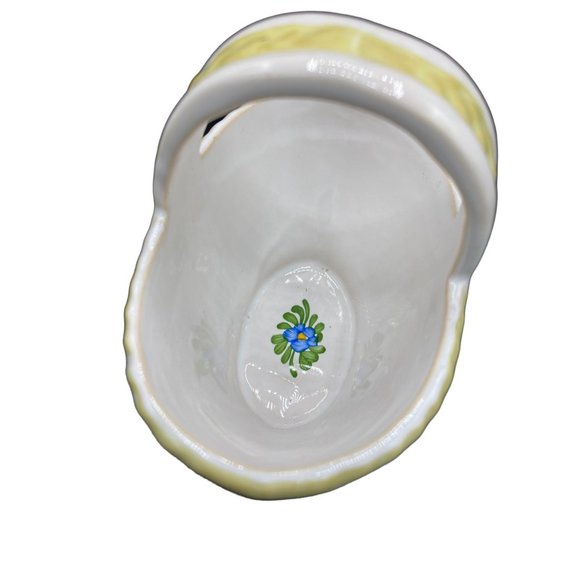 Vintage Ceramic Tole Painted Folk art Basket Hand Painted with Handle 4.5x4.5 - Picture 4 of 16